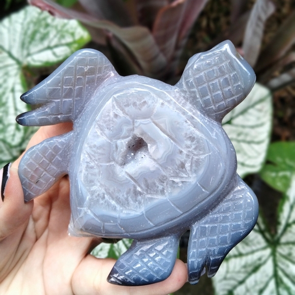 Agate Crystal Carving Sea Turtle shaped - Picture 1 of 5